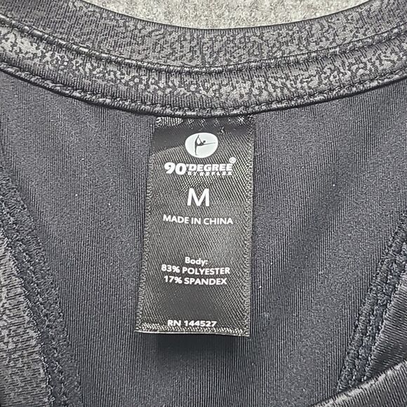 90 Degree Womens Sports Top M Black Yoga Sports Gym Exercise Running - Picture 5 of 9